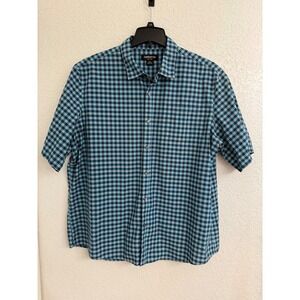 Claiborne Easy Care‎ Mens XXL Short Sleeve Button Down Checkered Shirt